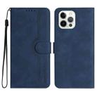 For iPhone 14 Pro Max Heart Pattern Skin Feel Leather Phone Case(Royal Blue) - 1