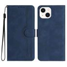 For iPhone 13 Heart Pattern Skin Feel Leather Phone Case(Royal Blue) - 1