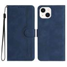 For iPhone 13 mini Heart Pattern Skin Feel Leather Phone Case(Royal Blue) - 1