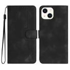 For iPhone 13 mini Heart Pattern Skin Feel Leather Phone Case(Black) - 1