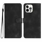 For iPhone 13 Pro Heart Pattern Skin Feel Leather Phone Case(Black) - 1