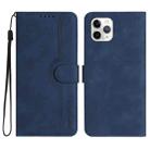 For iPhone 11 Pro Heart Pattern Skin Feel Leather Phone Case(Royal Blue) - 1