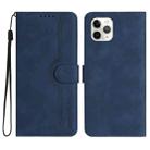 For iPhone 11 Pro Max Heart Pattern Skin Feel Leather Phone Case(Royal Blue) - 1