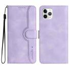 For iPhone 11 Pro Max Heart Pattern Skin Feel Leather Phone Case(Purple) - 1