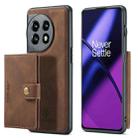 For OnePuls 11 JEEHOOD Retro Magnetic Detachable Protective Phone Case with Wallet & Card Slot(Brown) - 1