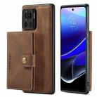 For Motorola Moto X30 Pro JEEHOOD Retro Magnetic Detachable Protective Phone Case with Wallet & Card Slot(Brown) - 1