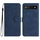 For Google Pixel 6a Heart Pattern Skin Feel Leather Phone Case(Royal Blue) - 1