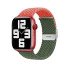 Nylon Braided Stitching Buckle Watch Band For Apple Watch Series 8&7 41mm / SE 2&6&SE&5&4 40mm / 3&2&1 38mm(Orange Olive Green) - 1