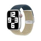 Nylon Braided Stitching Buckle Watch Band For Apple Watch Series 8&7 41mm / SE 2&6&SE&5&4 40mm / 3&2&1 38mm(Deep Blue Beige) - 1