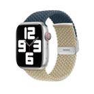 Nylon Braided Stitching Buckle Watch Band For Apple Watch Ultra 49mm / Series 8&7 45mm / SE 2&6&SE&5&4 44mm / 3&2&1 42mm(Deep Blue Beige) - 1