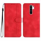 For Xiaomi Redmi 9/9 Prime/Poco M2 Heart Pattern Skin Feel Leather Phone Case(Red) - 1