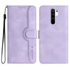 For Xiaomi Redmi 9/9 Prime/Poco M2 Heart Pattern Skin Feel Leather Phone Case(Purple) - 1