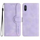 For Xiaomi Redmi 9A/9AT/9i Heart Pattern Skin Feel Leather Phone Case(Purple) - 1