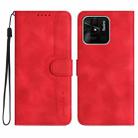 For Xiaomi Redmi 10C 4G Global/10 India/10 Power Heart Pattern Skin Feel Leather Phone Case(Red) - 1