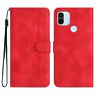 For Xiaomi Redmi A1+ Heart Pattern Skin Feel Leather Phone Case(Red) - 1