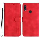 For Xiaomi Redmi Note 7 Heart Pattern Skin Feel Leather Phone Case(Red) - 1