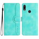 For Xiaomi Redmi Note 7 Heart Pattern Skin Feel Leather Phone Case(Light Blue) - 1