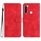 For Xiaomi Redmi Note 8 Heart Pattern Skin Feel Leather Phone Case(Red) - 1