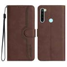 For Xiaomi Redmi Note 8 Heart Pattern Skin Feel Leather Phone Case(Brown) - 1