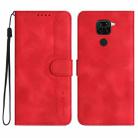 For Xiaomi Redmi Note 9 4G Global/10X 4G Heart Pattern Skin Feel Leather Phone Case(Red) - 1