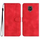 For Xiaomi Redmi Note 9 Pro Heart Pattern Skin Feel Leather Phone Case(Red) - 1