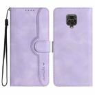 For Xiaomi Redmi Note 9 Pro Heart Pattern Skin Feel Leather Phone Case(Purple) - 1