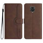 For Xiaomi Redmi Note 9 Pro Heart Pattern Skin Feel Leather Phone Case(Brown) - 1