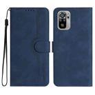 Global Heart Pattern Skin Feel Leather Phone Case For Xiaomi Redmi Note 10 4G Global/Note 10S Global/Note 11SE 4G India/Poco M5s 4G Global (Royal Blue) - 1