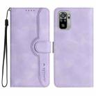 Heart Pattern Skin Feel Leather Phone Case For Xiaomi Redmi Note 10 4G Global/Note 10S Global/Note 11SE 4G India/Poco M5s 4G Global (Purple) - 1