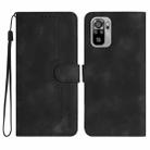 Heart Pattern Skin Feel Leather Phone Case For Xiaomi Redmi Note 10 4G Global/Note 10S Global/Note 11SE 4G India/Poco M5s 4G Global (Black) - 1