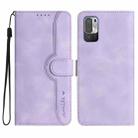 For Xiaomi Redmi Note 10 5G Heart Pattern Skin Feel Leather Phone Case(Purple) - 1