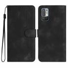 For Xiaomi Redmi Note 10 5G Heart Pattern Skin Feel Leather Phone Case(Black) - 1