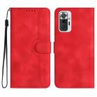 For Xiaomi Redmi Note 10 Pro 4G Global/Note 10 Pro Max Heart Pattern Skin Feel Leather Phone Case(Red) - 1