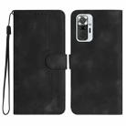 For Xiaomi Redmi Note 10 Pro 4G Global/Note 10 Pro Max Heart Pattern Skin Feel Leather Phone Case(Black) - 1