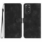 For Xiaomi Redmi Note 11 4G Global/Note 11S Heart Pattern Skin Feel Leather Phone Case(Black) - 1