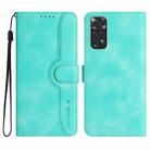 For Xiaomi Redmi Note 11 4G Global/Note 11S Heart Pattern Skin Feel Leather Phone Case(Light Blue) - 1