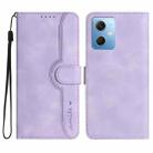 For Xiaomi Redmi Note 12 5G Heart Pattern Skin Feel Leather Phone Case(Purple) - 1