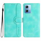 For Xiaomi Redmi Note 12 5G Heart Pattern Skin Feel Leather Phone Case(Light Blue) - 1
