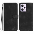 For Xiaomi Redmi Note 12 Pro 5G Heart Pattern Skin Feel Leather Phone Case(Black) - 1