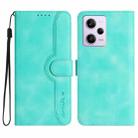 For Xiaomi Redmi Note 12 Pro 5G Heart Pattern Skin Feel Leather Phone Case(Light Blue) - 1