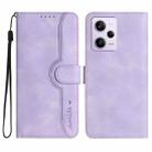 For Xiaomi Redmi Note 12 Pro+ 5G Heart Pattern Skin Feel Leather Phone Case(Purple) - 1