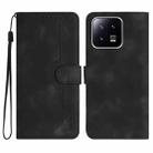 For Xiaomi 13 Heart Pattern Skin Feel Leather Phone Case(Black) - 1