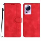 For Xiaomi Civi 2 Heart Pattern Skin Feel Leather Phone Case(Red) - 1