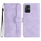 For Xiaomi Poco M5 Heart Pattern Skin Feel Leather Phone Case(Purple) - 1