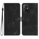 For Xiaomi Poco M5 Heart Pattern Skin Feel Leather Phone Case(Black) - 1