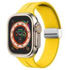 Magnetic Fold Clasp Silicone Watch Band For Apple Watch Ultra 49mm / Series 8&7 45mm / SE 2&6&SE&5&4 44mm / 3&2&1 42mm(Bright Yellow) - 1