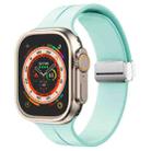 Magnetic Fold Clasp Silicone Watch Band For Apple Watch Ultra 49mm&Watch Ultra 2 49mm / Series 9&8&7 45mm / SE 3&SE 2&6&SE&5&4 44mm / 3&2&1 42mm(Light Green) - 1