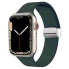 Magnetic Fold Clasp Silicone Watch Band For Apple Watch Series 8&7 41mm / SE 2&6&SE&5&4 40mm / 3&2&1 38mm(Official Green) - 1