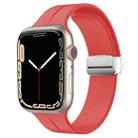 Magnetic Fold Clasp Silicone Watch Band For Apple Watch Series 8&7 41mm / SE 2&6&SE&5&4 40mm / 3&2&1 38mm(Red) - 1