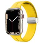 Magnetic Fold Clasp Silicone Watch Band For Apple Watch Series 8&7 41mm / SE 2&6&SE&5&4 40mm / 3&2&1 38mm(Bright Yellow) - 1